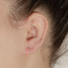 Load image into Gallery viewer, Petite Sterling Silver Pink Hoop Earrings