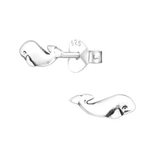 Load image into Gallery viewer, Sterling Silver Whale Stud Earrings