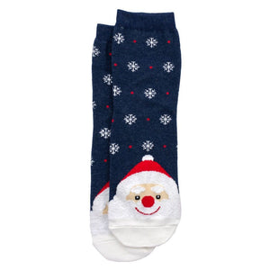 Women's Snow Scene Santa Christmas Crew Socks
