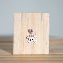 Load image into Gallery viewer, Petite Bowed Skull and Crossbones Pendant