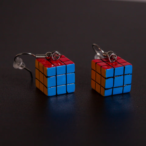 Puzzle Cube Drop Earrings