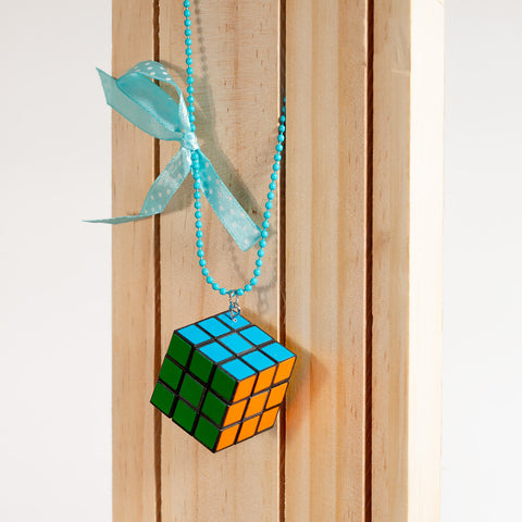 Puzzle Cube Necklace with Bow
