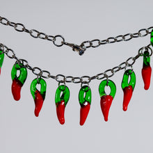 Load image into Gallery viewer, Red Hot Chilli Glass T-Bar Necklace