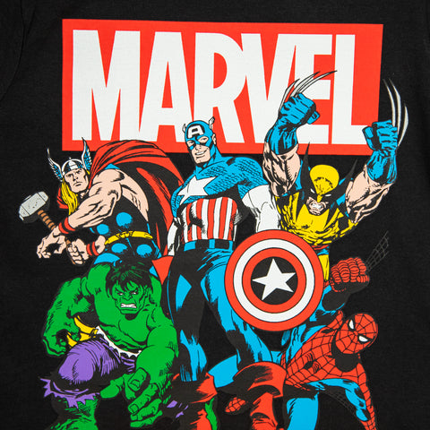Women's Marvel Comics Superheroes Black T-Shirt