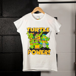 Women's TMNT Turtle Power! White T-Shirt