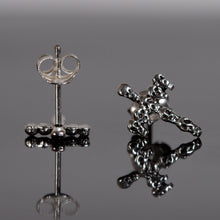 Load image into Gallery viewer, Sterling Silver Cross of Skulls Stud Earrings