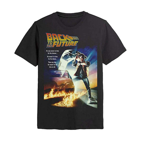 Back to the Future Poster Black Crew Neck T-Shirt