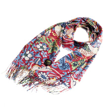Load image into Gallery viewer, Signare William Morris Strawberry Thief Red Art Pashmina