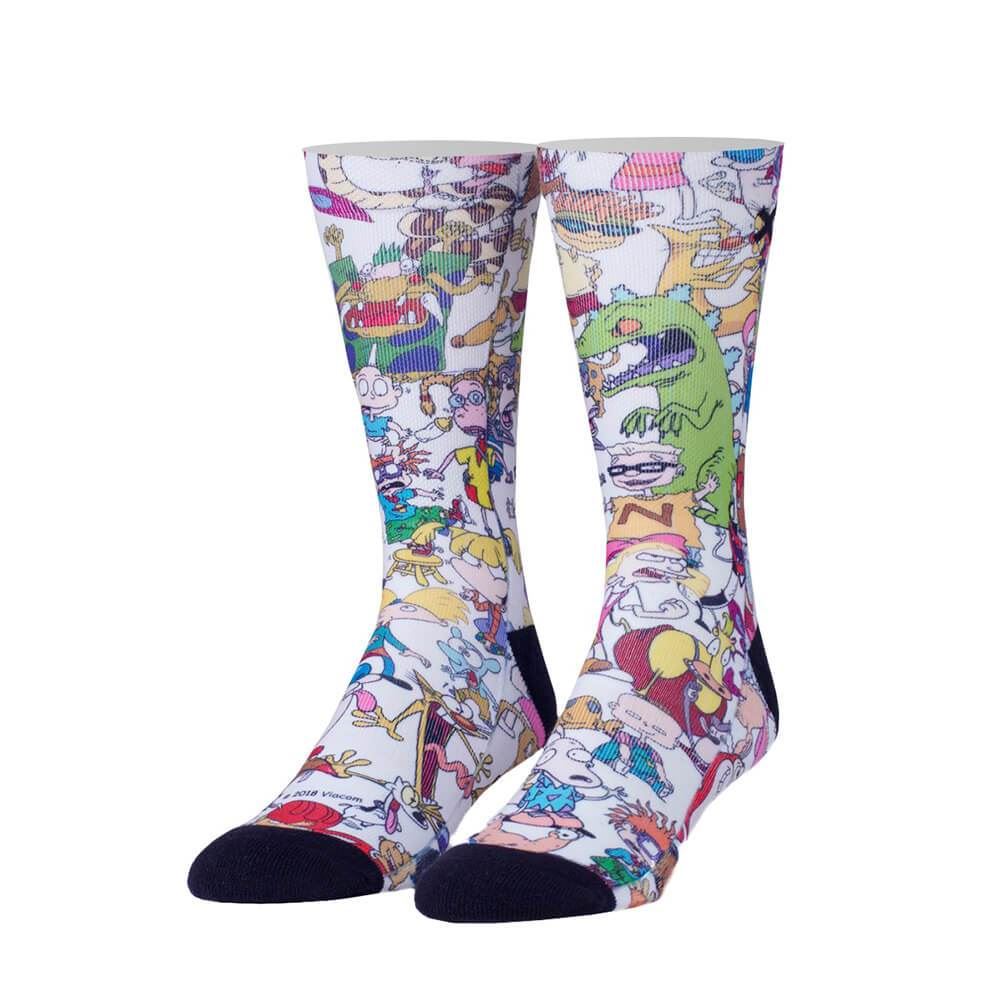 Nickelodeon Characters 90's Squad Sublimated 360 Crew Socks