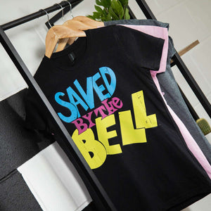 Women's Saved by the Bell Distressed Logo Black Fitted T-Shirt