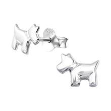 Load image into Gallery viewer, Sterling Silver Scottie Dog Stud Earrings