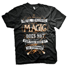 Load image into Gallery viewer, Harry Potter No Magic Allowed Black Fitted T-Shirt