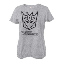 Load image into Gallery viewer, Women&#39;s Transformers Decepticon Monotone Grey Fitted T-Shirt
