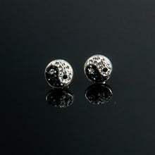 Load image into Gallery viewer, Sterling Silver and Crystal Yin Yang Stud Earrings
