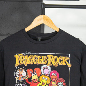 Fraggle Rock Concert Distressed Black Crew Neck T-Shirt