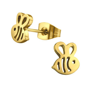 Gold Plated Surgical Steel Bee Stud Earrings