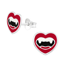 Load image into Gallery viewer, Sterling Silver Vampire Mouth Stud Earrings