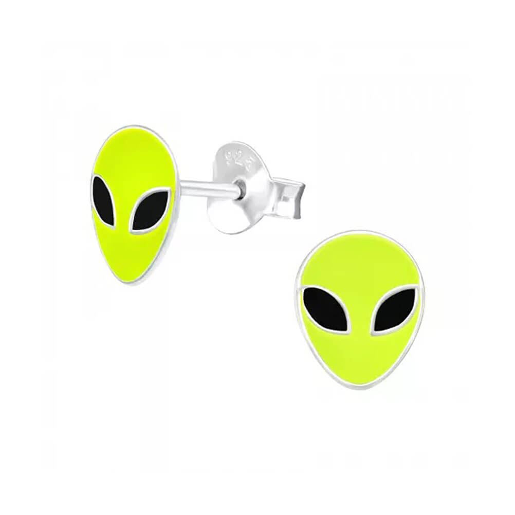 Alien Sterling Silver Stud Earrings