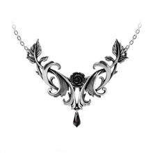 Load image into Gallery viewer, Alchemy Gothic Baroque Rose Pewter Pendant