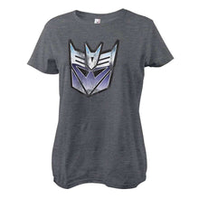 Load image into Gallery viewer, Women&#39;s Transformers Decepticon Distressed Shield Grey T-Shirt