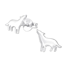 Load image into Gallery viewer, Sterling Silver Wolf Stud Earrings