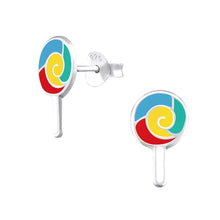 Load image into Gallery viewer, Sterling Silver Rainbow Lollipop Stud Earrings