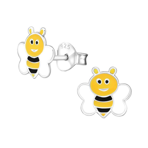Sterling Silver Busy Bee Stud Earrings