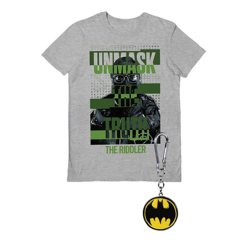 DC Comics The Batman The Riddler T-Shirt and Keyring Gift Set.