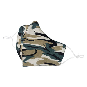 Camouflage Print Polycotton Fabric Face Mask.