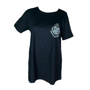 Women's Harry Potter Hogwarts Crest Black Fitted T-Shirt.