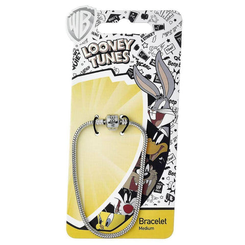 Looney Tunes Silver Plated Slider Charm Bracelet.