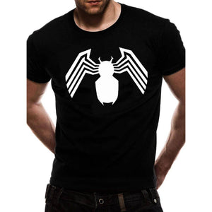 Marvel Venom White Logo on Black T-Shirt.