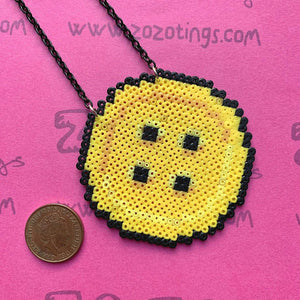 Zozo Tings Retro Button Moon Hama Bead Pixel Necklace