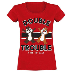 Women's Chip 'n' Dale Double Trouble Red T-Shirt.