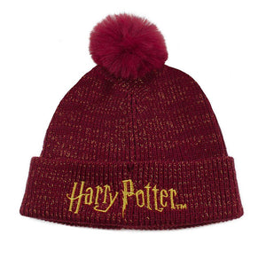 Harry Potter Logo Shimmer Knitted Bobble Hat.