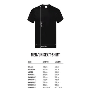 Adult Unisex Foo Fighters T-Shirt Size Guide