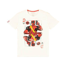 Load image into Gallery viewer, Men&#39;s Marvel Deadpool Card Distressed White Crew Neck T-Shirt.