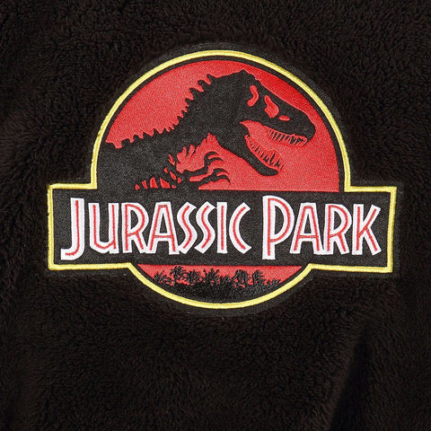 Jurassic Park Logo Adult Fleece Black Dressing Gown