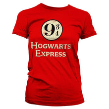 Load image into Gallery viewer, Women&#39;s Harry Potter Hogwarts Express Platform 9 3/4 Fitted T-Shirt.