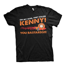 Load image into Gallery viewer, South Park &#39;They Killed Kenny&#39; Black Crew Neck T-Shirt.