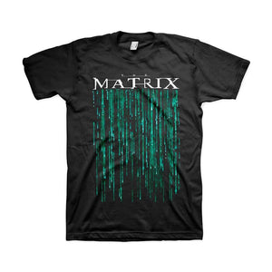 The Matrix Logo Black Crew Neck T-Shirt.