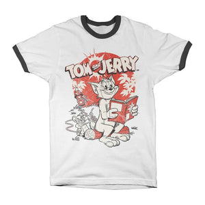 Tom and Jerry Vintage Comic Ringer T-Shirt.