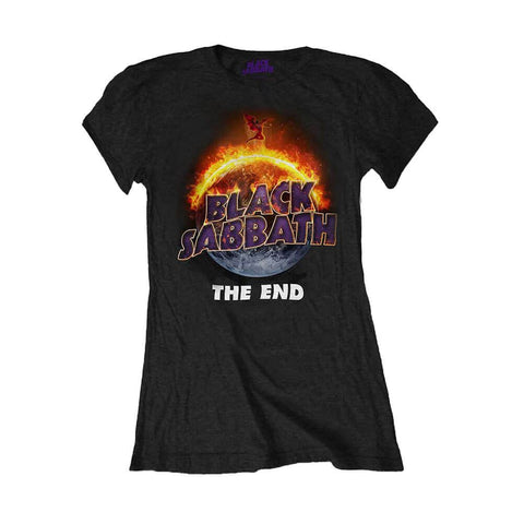 Women's Black Sabbath The End Black Fitted T-Shirt.