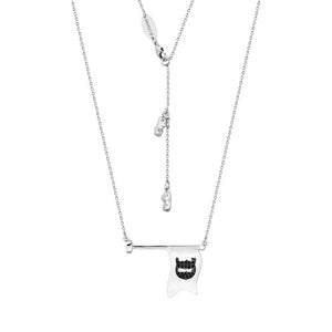 Disney White Gold-Plated D for Dumbo Flag Pole Necklace.