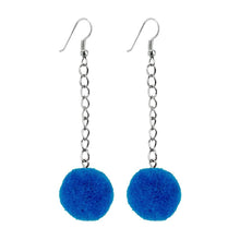 Load image into Gallery viewer, Pom-Pom Cotton Chain Drop Earrings.