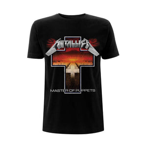 Men's Metallica Master of Puppets Cross Black Crew Neck T-Shirt.