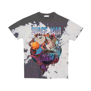 Men's Space Jam 'Ready 2 Jam' Distressed Dip-Dye T-Shirt.