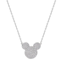 Load image into Gallery viewer, Mickey Mouse Head Sterling Silver Pendant Necklace.