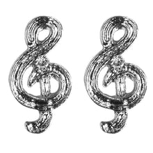 Load image into Gallery viewer, Treble Clef Stud Earrings with Enamel.