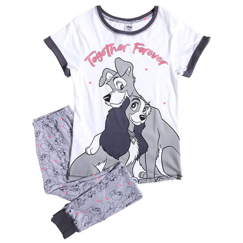 Women's Disney Lady and The Tramp 'Together Forever' Pyjama Set.